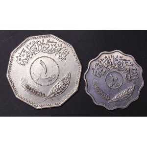 Irak, 5 fils 1971-1981 | 1 dinar 1981 - zestaw 2 sztuk