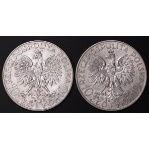 Polska, II RP, 10 złotych 1932/1933 - zestaw 2 sztuk