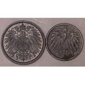 Niemcy, 5 fenigów 1919, 10 fenigów 1921 - zestaw 2 sztuki
