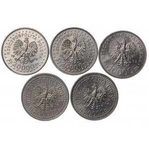Polska, III RP, zestaw 5 sztuk