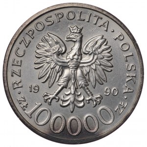 Polska, III RP, 100 000 złotych 1990 Solidarność, typ C