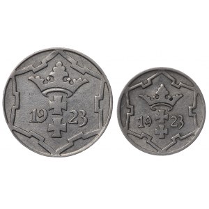 Danzig, 5 and 10 fenigs 1923 - set of 2 pieces