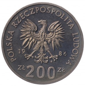 Polska, PRL, Próba CuNi 200 złotych 1986 Władysław I Łokietek