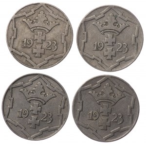 Gdańsk, 10 fenigów 1923 - zestaw 4 sztuk