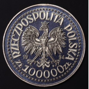 Poland, Third Republic, 100,000 zloty 1994, 50th anniversary of the Warsaw Uprising