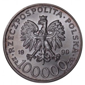 Polska, III RP, 100 000 złotych 1990 Solidarność, typ C
