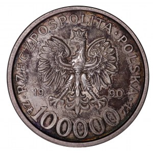 Poland, Third Republic, 100,000 zloty 1990 Solidarity, Type B
