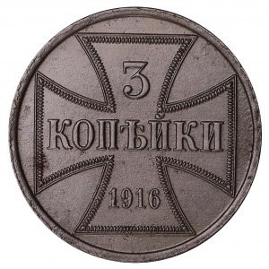 Polska, 3 kopiejki, 1916 A, Berlin - bardzo ładna