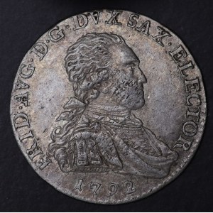 Niemcy, Saksonia, Fryderyk August III, 2 grosze (1/12 talara) 1792 IEC, Drezno