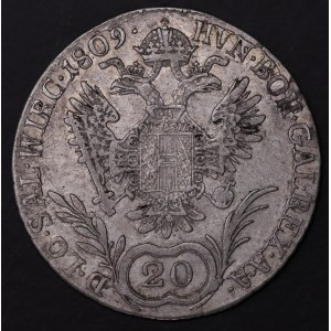 Austria, 20 krajcarów 1809 B