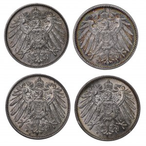 Niemcy, 1 marka - zestaw 4 sztuk
