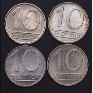 Polska, PRL, 10 złotych - zestw 4 sztuk