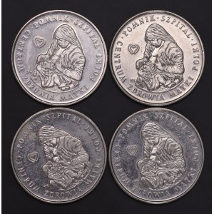 Polska, PRL, 100 złotych 1985, Pomnik - Szpital Matki Polki - zestaw 4 sztuk