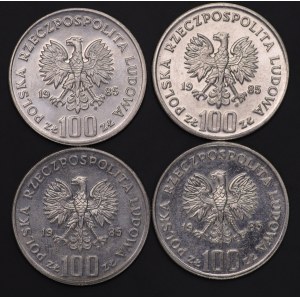 Polska, PRL, 100 złotych 1985, Pomnik - Szpital Matki Polki - zestaw 4 sztuk