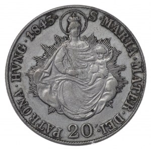 Węgry, Ferdynand I, 20 krajcarów 1843