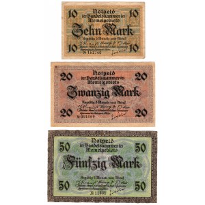 Litwa, Memel (Kłajpeda), 10,20,50 marek 1922