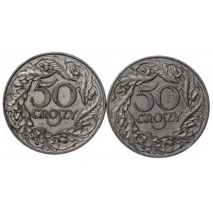 Poland, Second Republic, 50 pennies 1938 - set of 2 pieces