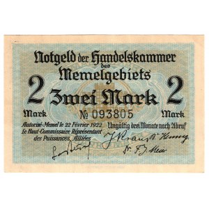 Lithuania, Memel (Klaipeda), 2 marks 1922