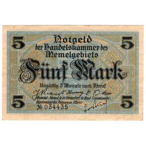 Lithuania, Memel (Klaipeda), 5 marks 1922