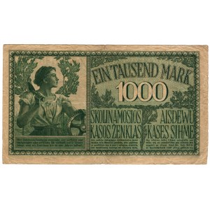 Kaunas, 1000 marks 1918, series A - 7-digit numbering