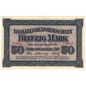 Kaunas, 50 marks 1918, série F