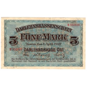 Kaunas, 5 marks 1918, series E - destrukt
