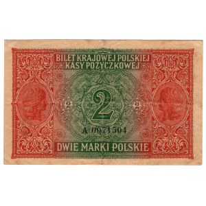 Polska, 2 marki polskie 1916, seria A 0071504, jenerał