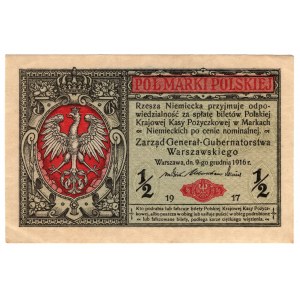 Pologne, 1/2 marque polonaise 1916, série B, Général