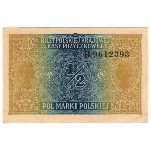 Pologne, 1/2 marque polonaise 1916, série B, Général