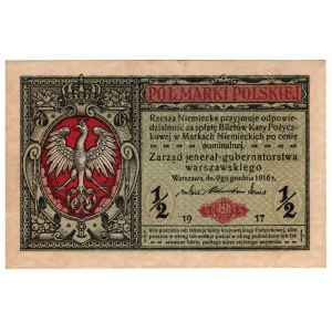 Poland, 1/2 Polish mark 1916, series A, jeneral