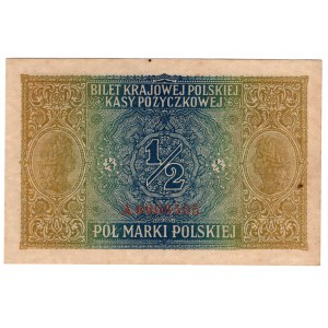 Poland, 1/2 Polish mark 1916, series A, jeneral