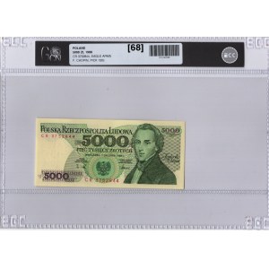 Polska, PRL, 5000 złotych 1988, seria CR