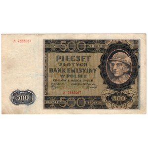 Pologne, 500 zlotys 1940, série A