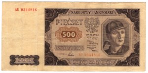 Poland, 500 zloty 1948, AU series