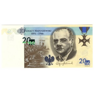 PWPW - banknot testowy - Ignacy Matuszewski (2016)
