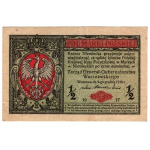 Pologne, 1/2 marque polonaise 1916, série B, Général