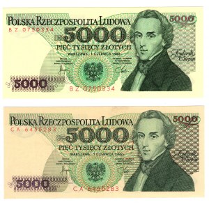 Poland, People's Republic of Poland, 5000 gold 1982 - set of 2 pieces
