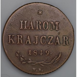 Węgry, Harom krajczar 1849, NB