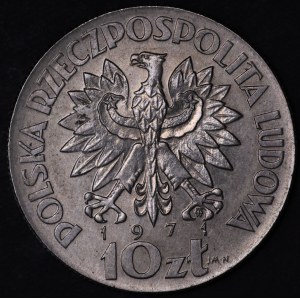 Poland, PRL, 10 zloty 1971, FAO, copper-nickel, PRÓBA