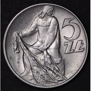 Polska, PRL, 5 złotych 1960 Rybak