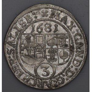 Austria, Salzburg, Max Gandolf von Kuenburg, 3 krajcary 1681