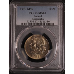 Poland, PRL, 10 zloty 1970 Tadeusz Kościuszko