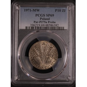 Poland, People's Republic of Poland, 10 gold 1971 FAO Spikes Sample