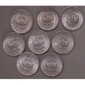 Polska, PRL, 5 groszy 1972 - zestaw 8 sztuk