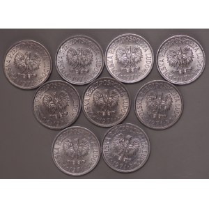Poland, PRL, 5 pennies 1971 - set of 9 pieces