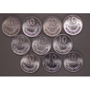 Polska, PRL, 10 groszy 1980 - zestaw 10 sztuk