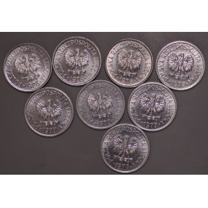 Polska, PRL, 10 groszy 1976/1977 - zestaw 8 sztuk