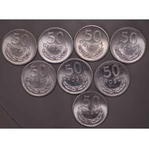 Poland, PRL, 50 groszy - set of 8 pieces