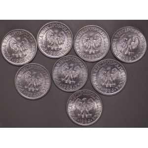 Poland, PRL, 50 groszy - set of 8 pieces