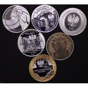 Polen, III RP, 10 Zloty - Satz von 6 Stück